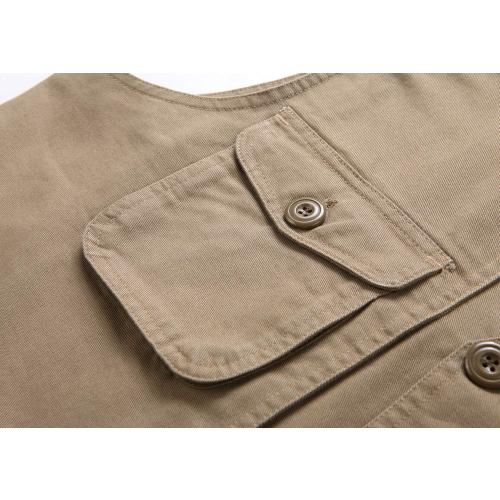 Size XL KTWOLEN Men's Outerwear Multi-Pocket Vests Casual Fishing Safari Vest Cotton Lightweight Outdoor Vest