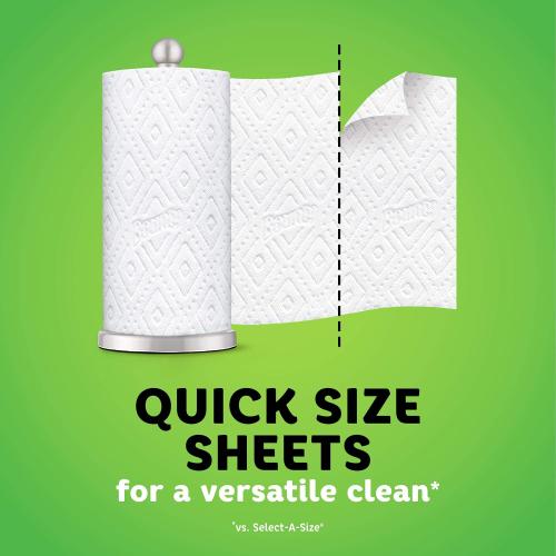 Bounty Quick Size Paper Towels, White, 8 Family Rolls = 20 Regular Rolls (Packaging May Vary)