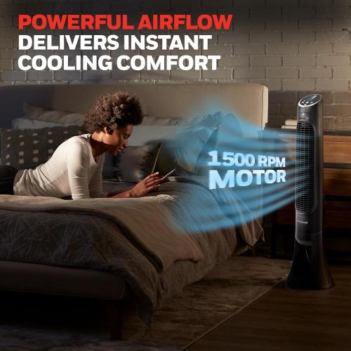 Honeywell QuietSet Whole Room Tower Fan-Black, Oscillating Tower Fan with Remote, HYF290B
