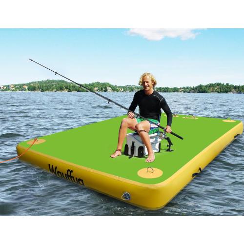 Inflatable Floating Dock for Lakes, Thick and Extra Wide Lake Floats for Adults, Non-Slip Air Dock Platform with Portable Carrying Bag, Floating Platform Island for Pool Beach Ocean