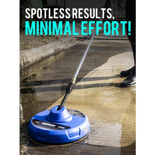 MEKOH 14” Electric Pressure Washer Surface Cleaner Attachment, 2500 PSI Universal Power Washer Accessories for Driveway Sidewalk Deck Patio Concrete Cleaning, 1/4 Quick-Connect, Dual Rotary Nozzles