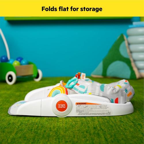 Bright Starts Learn-to-Sit Baby Floor Seat, 2-Positions Grow with Infant, Portable Baby Chair, Includes Sensory Toys, Unisex, 4-12 Months, Playful Paradise