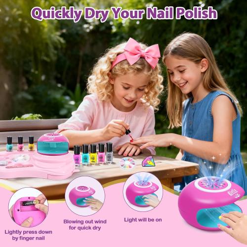 Kids Nail Polish Set for Girls - Girl Toys 8-10 - Nail Art Kit for Kids Ages 7-12, Non toxic Nail