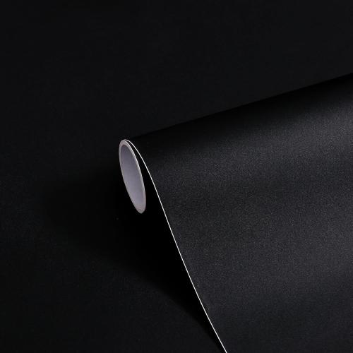 Black Peel and Stick Bathroom Removable Wallpaper Thicken Vinyl Modern Matte Textured Solid Color Self-Adhesive Wallpaper Wrap Contact Paper for Bedroom Kitchen Cabinet (24x393 Black)