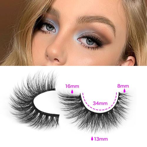 Wispy Mink Lashes Natural False Eyelashes 16mm Cat Eye Lashes Pack 5D 14 Pairs Fake Eyelashes by TNFVLONEINS