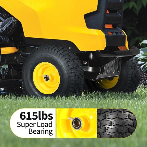 RONPOW 16x6.50-8 Tubeless Lawn Mower Tire and Wheel, [3/4 Bearing], Riding Lawn Mower and Tractor Front Tire Replacement Assembly, Compatible with john deere Mower, 3 Offset Hub, 2Pack Yellow