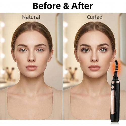 2026 Heated Eyelash Curler-USB Rechargeable Electric Eyelash Curler- Eyelash Curlers Heated 4 Temperature Modes Fast Heat Up Within 3s - 24 Hours Long Lasting- with Led Display for Women Girls(Black)