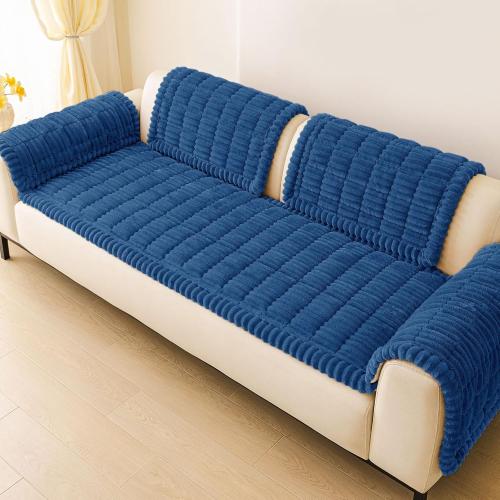 hyha Couch Covers for Dogs Washable, Non Slip Plush Dog Sofa Protectors, Fuzzy Pet Couch Covers for 3 Cushion Sofa Pet Friendly (Navy Blue, 27.6 x 59) NEEDS CLEANING