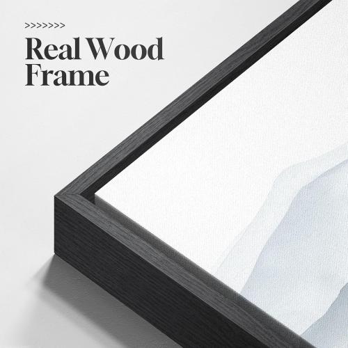 Framed Mountain Landscape Wall Art for Living Room, Large Foggy Forest Watercolor Artwork for Walls, 3 Piece Nature Mountain Forest Paintings Prints for Hallway Office Kitchen Wall Decor, 24x36 Inch