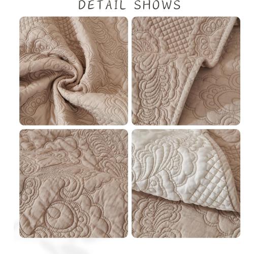 Luxury Vintage Cotton Embroidery Sofa Cover Soft Farmhouse Seat Cushion Cover Floral Quilted Sectional Couch Cover Anti-Slip Sofa Slipcovers Furniture Protector for Dogs Cats (Khaki,36x82)