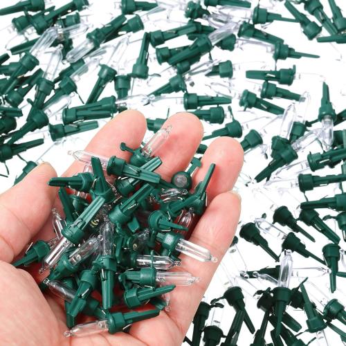 Honoson 60 Pieces LED Replacement Christmas Bulb 3v Waterproof LED Lights Bulbs Bulk for Christmas Tree Decorations Xmas Indoor Outdoor Home Light Decor(Green Base with Cold White Bulb)