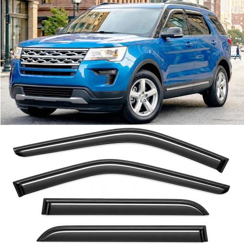 2011-2019 Tape-On Rain Guards for Ford Explorer Extra Thick Side Window Deflector Visors Base XLT Limited Sport Platinum 2012 2013 2014 2015 2016 2017 2018