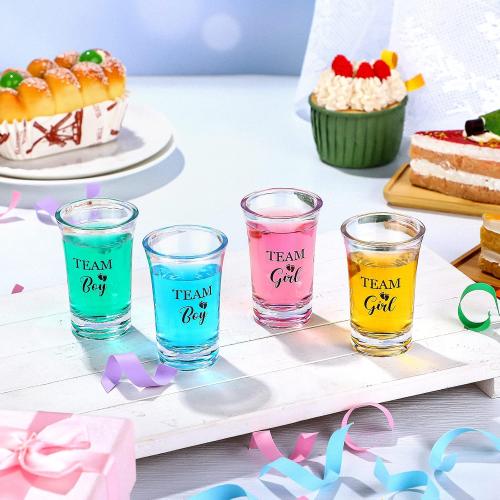 36 Pcs Gender Reveal Shot Glasses - Team Boy or Girl Baby Shower Decoration Centerpieces - Party Favors for Guests and Supplies