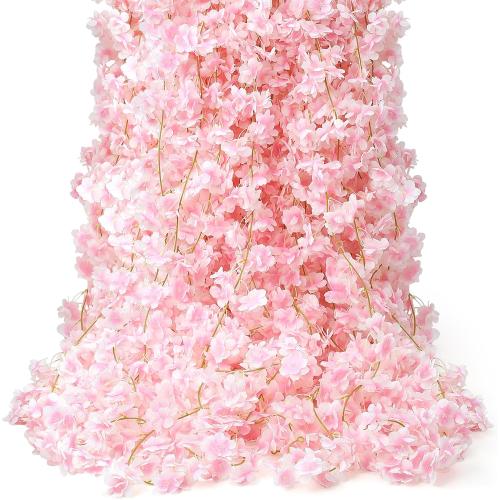 6PC 35.4FT Cherry Blossom Flowers Garland Vine for Decoration