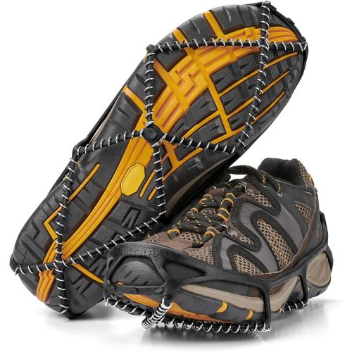 SIZE L....Yaktrax Walk Traction Cleats - 360-Degree Grip on Snow, Ice, & Multi-terrain Surfaces - Elastic Outer Band w/ Easy-On/Off Heel Tab & 1.2mm Zinc-coated Steel Coils - Abrasion & Rust Resistant - Unisex