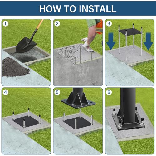 Basketball Hoop Anchor Kit, Universal Fit Ground Anchor Kit, Basketball Mounting Kit for Easy Relocation and Compatible with All Basketball Goals