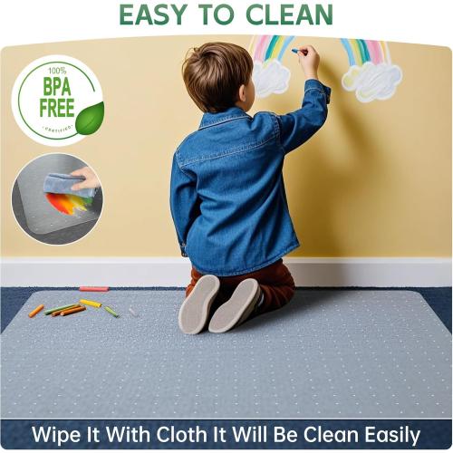 Office Chair Mat for Carpet - Clear Thick Desk Chair Mat for Carpet Plastic Floor Mats for Rolling Work and Gaming Chairs with Studs for Low Pile, Flat and No Carpeted Floors