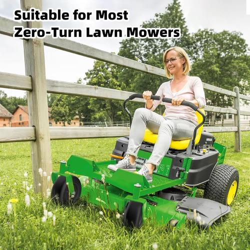 13x6.50-6 Lawn Mower Tires Flat Free, Zero Turn Mower Front Tires for Residential and Commercial, 13x6.5-6 Flat Free Tire and Wheel, 3/4 & 5/8 Bearing, 3.25-7.65 Center Hub, 2Pack Black