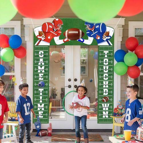 Gilprop 3 Pcs Football Party Decorations Porch Sign Banner Football Welcome Door Cover Banner for Birthday Decoration Party Favors Sports Game Theme Hanging Decor Indoor Outdoor