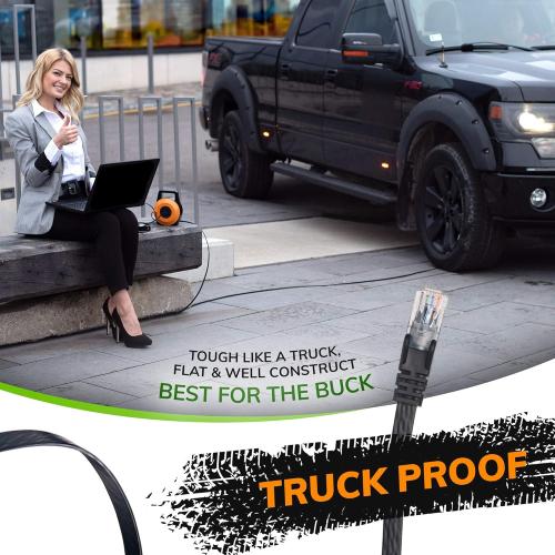 Retractable Network Cable Extender, 50 Feet CAT 6 Ethernet Cable Flat-Portable 1Gbps Data Speed-Swiftly Setup Temp Networks-Cascadable Male-Female RJ45 Connector-UTP Cable Reel