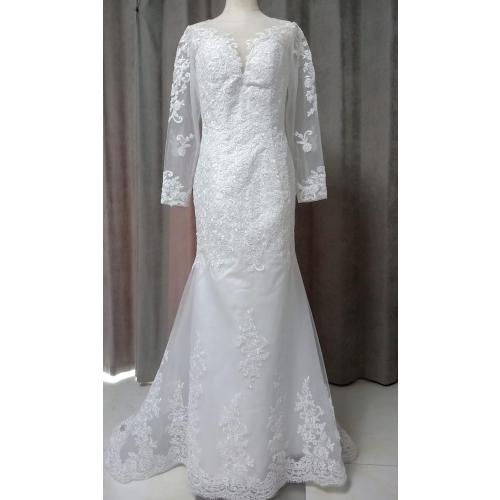 Size M Melisa Lace Sweetheart Mermaid Wedding Dresses for Bride with Train Backless Long Beach Bridal Ball Gown