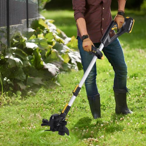 Weed Wacker Cordless, Electric Weed Trimmer Rechargeable 3 in 1, One 4.0 Ah Battery Powered Weed Whacker Cordless 20V Grass Trimmer with Blade and Charger (Two 4.0AH battries)
