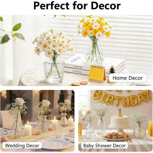 RUCKAE Small Clear Bud Vases Bulk 12 Pack Mini Flower Glass Vases for Centerpiece Table Wedding Decorations Home Decor Party