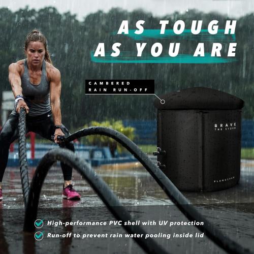 Black 30 Cold Plunge Tub for Ice Baths at Home - 110 Gal Outdoor & Indoor Cold Water Plunge Tub with Lid - Water Chiller Compatible - XL Recovery Cold Plunge for Athletes - Portable Ice Bath & Accessories