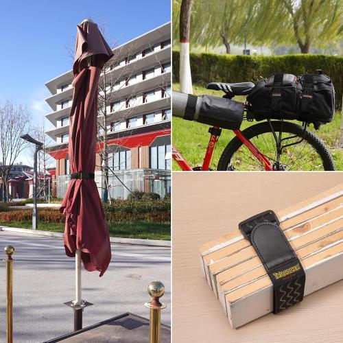 Trilancer Elastic Cinch Straps with Anti-Slip Strips, 32 x 2 (4 Pack) Multipurpose Hook and Loop Bundling Straps for Hose, Cords, Bike, Luggage, Camping, Yoga Mats