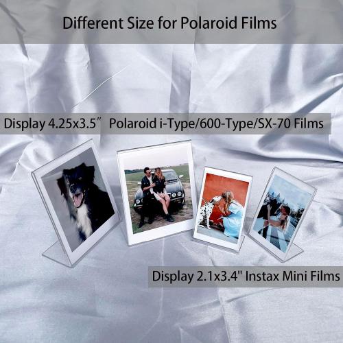 3.5 x 4.25 Polaroid Picture Frame for i-Type/600/SX-70/OneStep /Instax Wide Square 300/200/210, Desktop Acrylic Picture Frame for Instant Color I-Type Film, 5 Pcs