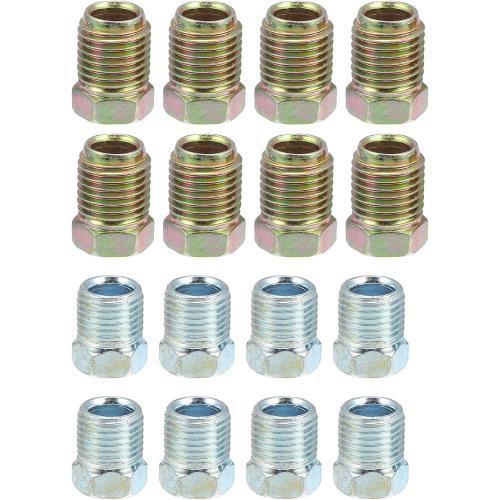 uxcell 1 Set 25 Ft of 5/16 Inch OD Brake Line Tubing Kit Flexible Copper Coated Brake Line Tube Roll Coil with 16 Inverted Flare Fittings