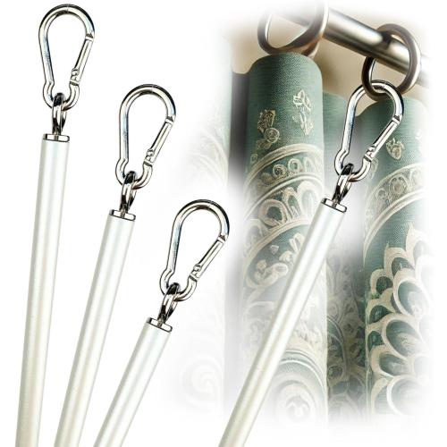 46 inch (4 Pack) Pearl White Iron Curtain Pull Wand - Strong Drapery Pull Rod - Versatile Curtain Wand - Metal Drapery Wand (46in WW 4pk)