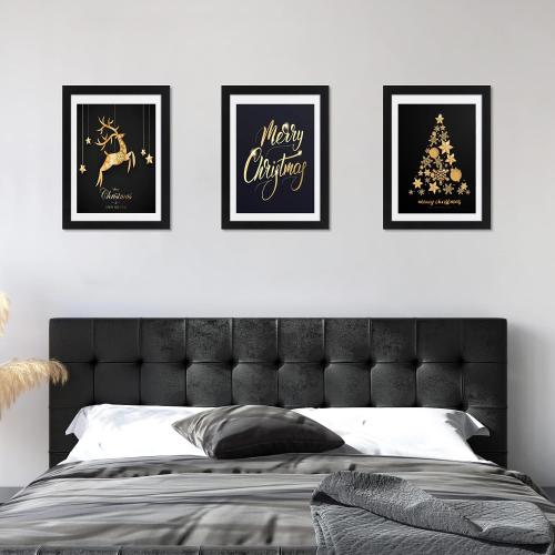 ELSKER&HOME 24x36 Poster Frame Black 3 Pack, Display 20x30 Pictures with Mat or 24x36 Poster without Mat, Horizontal and Vertical Wall Mounting