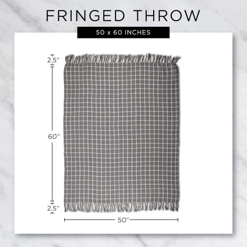 DII Arrowhead Woven Throw, with 3 Fringe, Black, 1 Piece