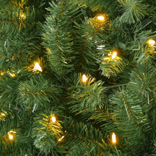 6 FT Pre-lit Christmas Tree, Artificial Pine Spruce Christmas Tree 980 PVC Branch Tips 300 Warm White Lights, Easy Assembly with Metal Stand and Hinged Branches Decoration