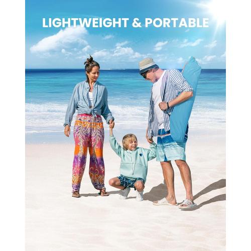OutdoorMaster Beach Tent for 3-4 Person - Easy Setup and Portable Beach Shade Sun Shelter Canopy with UPF 50  UV Protection Removable Skylight Family Size