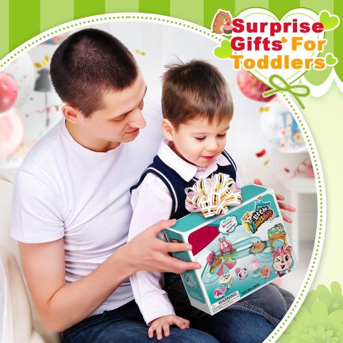 Hamster Car Track Toys for Kids - Pretend Play Ice Cream Theme Educational Track Car Games Set with 2 Mini Hamster Toys & Accessories, Birthday Gift for 3 4 5 6 7 Year Old Toddlers Boys Girls