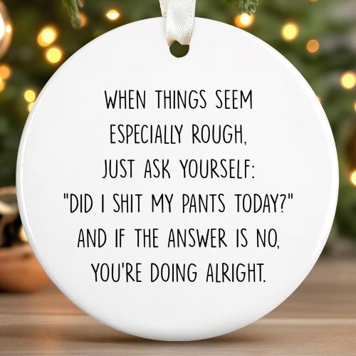 Funny Christmas Ornaments - Funny White Elephants Gifts - 2025 Christmas Ornaments for Women, Men, Friends, Coworkers - White Elephants Ornament - Ceramic Ornament 2025