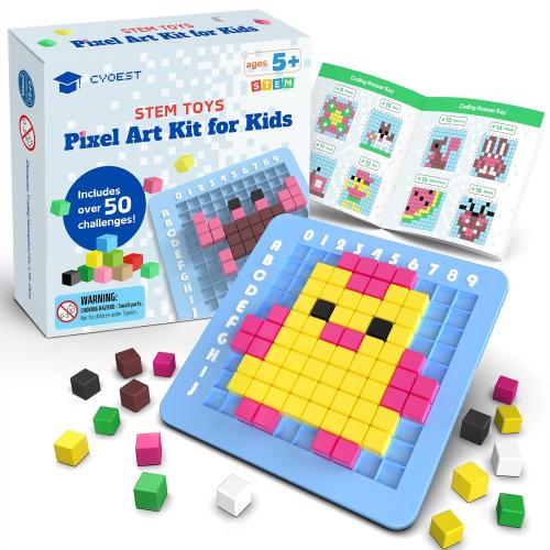 STEM Toys Pixel Art Kit for Kids - Arts and Crafts Gift for Boys & Girls 5