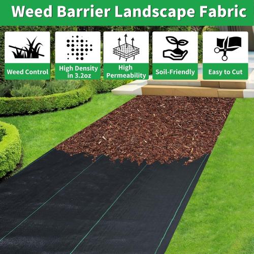 4ftx100ft Garden Landscape Fabric Weed Barrier Fabric Heavy Duty,Weed Blocker Fabric, Geotextile Fabric Under Gravel,Garden Tarp to Prevent Weeds, Landscaping Fabric