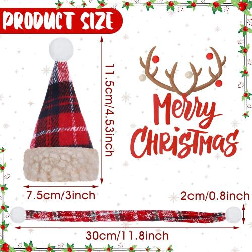 Geyoga 8 Pcs Mini Santa Hats and Scarves Decor Doll Christmas Accessories Small Gnome Hat for Craft DIY for Wine Bottle Gifts(Lovely Color,Exquisite)
