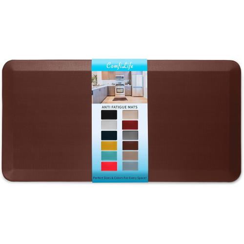 ComfiLife Anti Fatigue Floor Mat – 3/4 Inch Thick Kitchen Mats for Floor, Standing Desk Mat, Kitchen Rug – Comfort at Home, Office – Durable – Stain Resistant – Non-Slip Bottom (24 x 70, Brown)