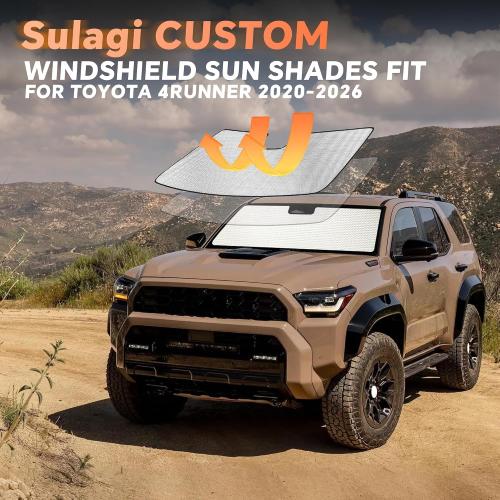 Windshield Sun Shade for Toyota 4Runner 2020-2025 Custom Fit Accordion Folding Design Window Sunshade Car Accessories, Full Coverage Sun Visor Protector - Blocks 99% UV Rays