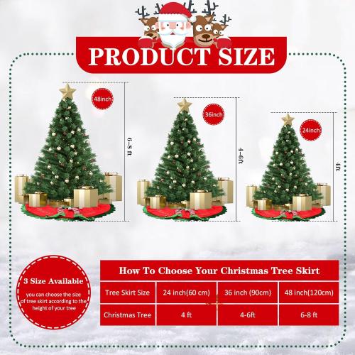 Elf Christmas Tree Skirt 24 Inch Velvet Christmas Tree Skirt with Candy Striped Legs Red and Green Tree Rug Xmas Tree Stand Mat for Christmas Tree Farmhouse Party Decorations