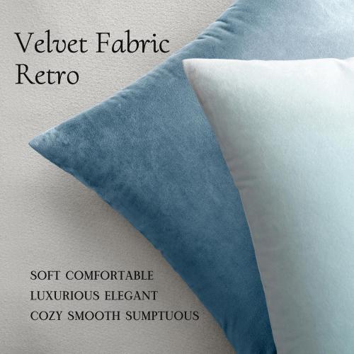 MIULEE Velvet Throw Pillow Covers , Pack of Light Blue, Soft Solid Decorative Pillow Covers Cushion Cases Modern Luxury Home Decor for Spring Couch Sofa Bedroom Livingroom