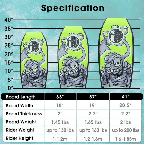 Bodyboard with Leash – EPS Core, Lightweight for Adults & Teens | Available in 33/37/41 inch Body Board Sizes with Color Options - Durable Wrist Leash for Safety and Easy Recovery‼️missing leash‼️