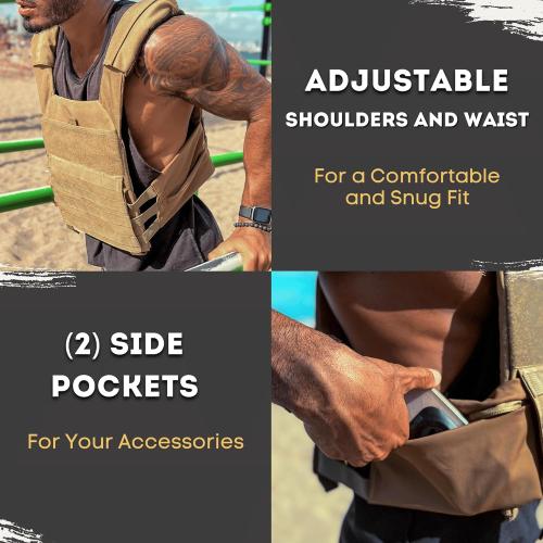 POLYFIT (Fortify) Weighted Vest for Strength and Endurance Training, Rucking, Fitness Workouts, Running, WODs missing weights