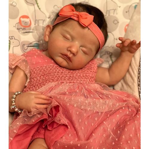 Lifelike Reborn Baby Dolls Girls Reborn Doll Eyes Closed Soft Body Realistic Newborn Baby Doll Real Life Baby Dolls Gift Box Toys 20 Inch Look Like a Real Baby