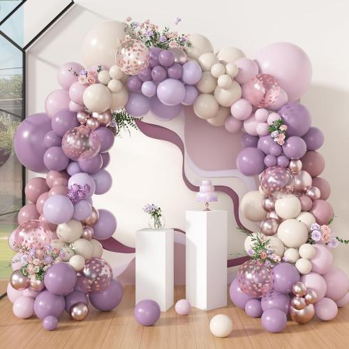 Amandir 173Pcs Dusty Purple Balloon Arch Garland Kit