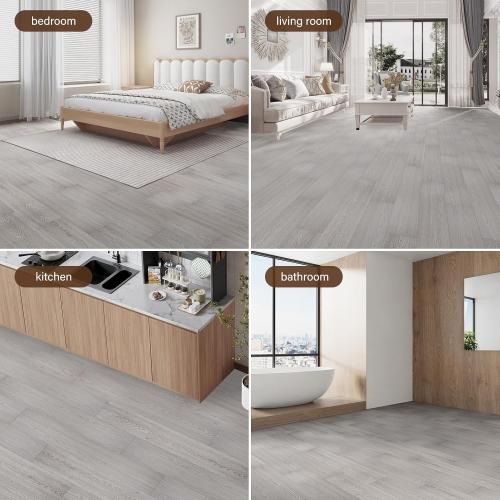 INMOZATA Peel and Stick Floor Tile Vinyl Flooring, Waterproof Vinyl Plank Flooring  54Sq.Ft Wood Grain Peel and Stick Flooring for Bedroom, Living Room, Kitchen, RV(White Wash Wood)